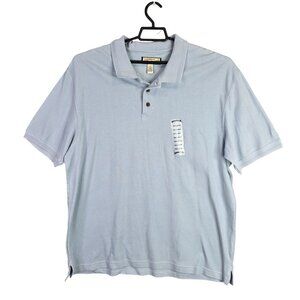 Mens Caribbean Joe Blue Let Go Polo Shirt Short Sleeve 100% Cotton Size XXL